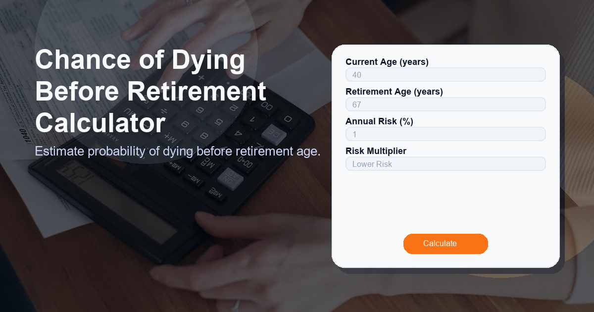 Estimate probability of dying before retirement age.