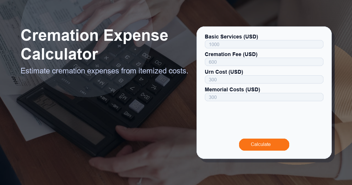 Estimate cremation expenses from itemized costs.