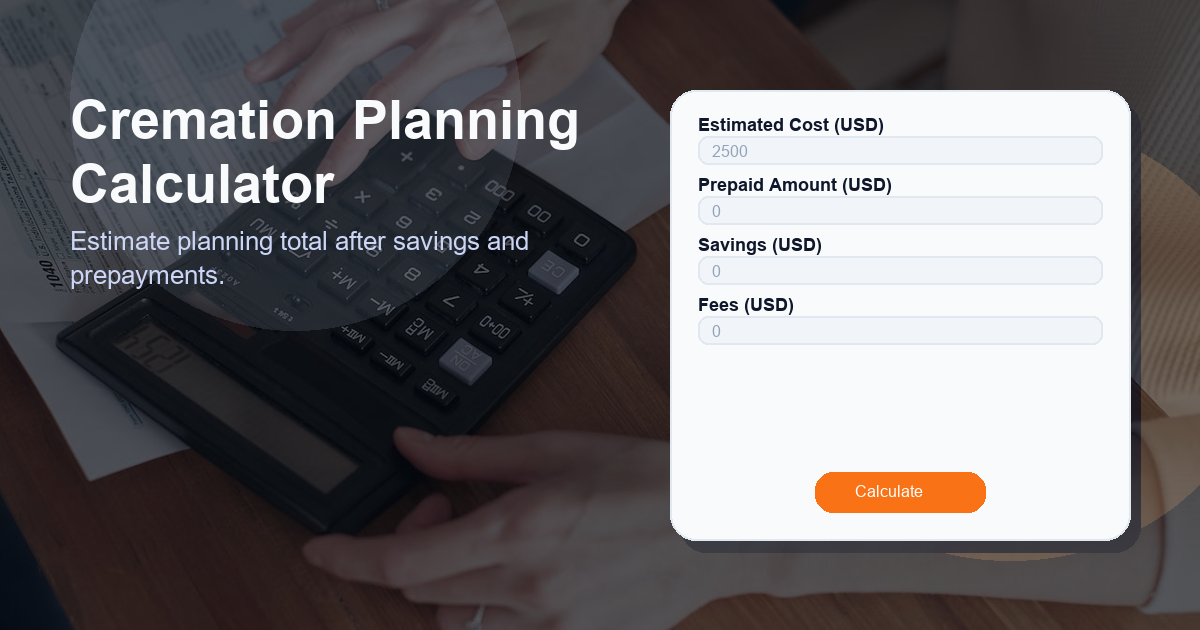 Estimate planning total after savings and prepayments.
