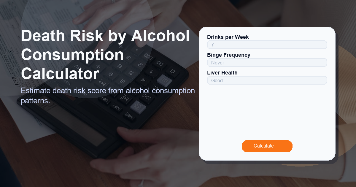 Estimate death risk score from alcohol consumption patterns.