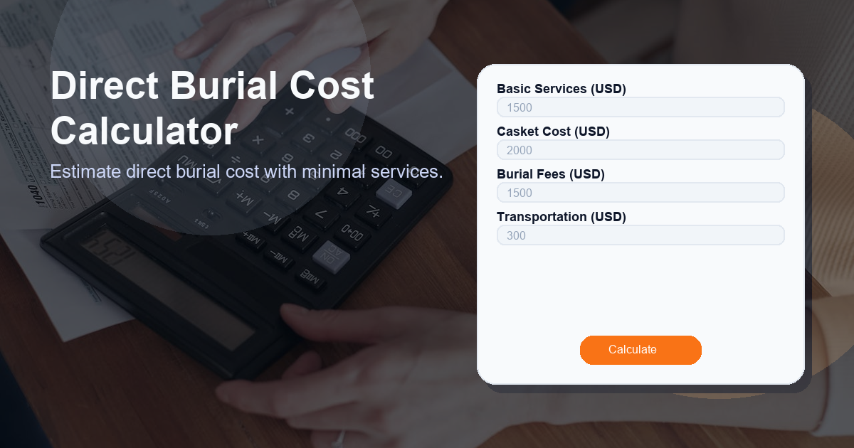 Estimate direct burial cost with minimal services.