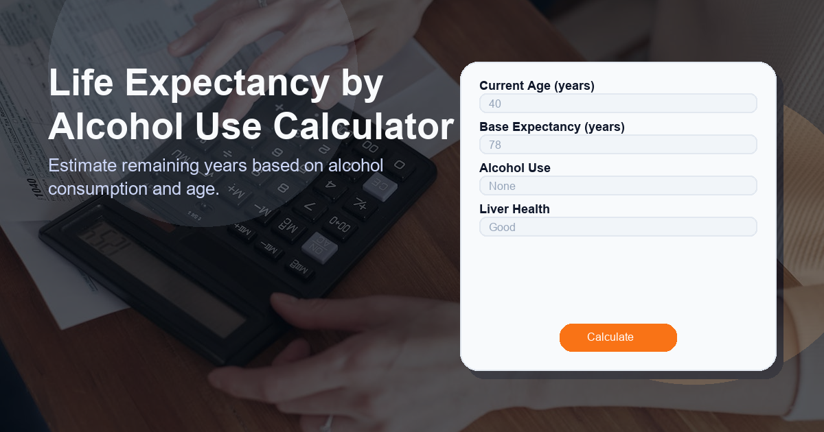 Estimate remaining years based on alcohol consumption and age.