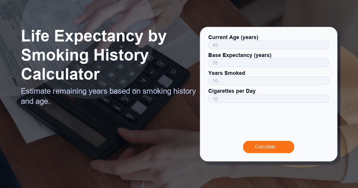 Estimate remaining years based on smoking history and age.