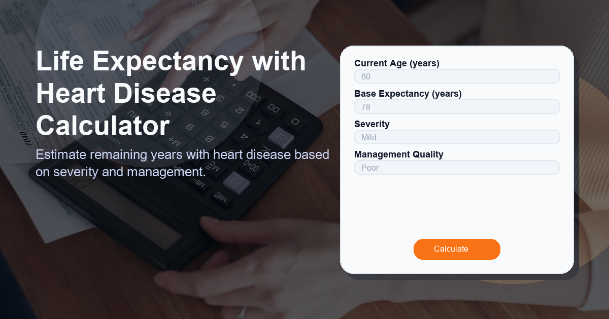 Estimate remaining years with heart disease based on severity and management.